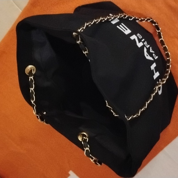 Chanel Black Tote with Gold Chain - Picture 3 of 3